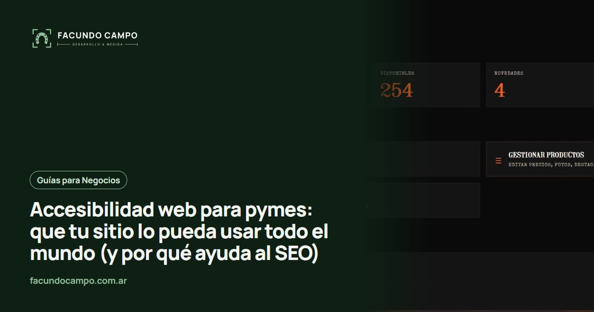 Accesibilidad web para pymes: que tu sitio lo pueda usar todo el mundo (y por qué ayuda al SEO)