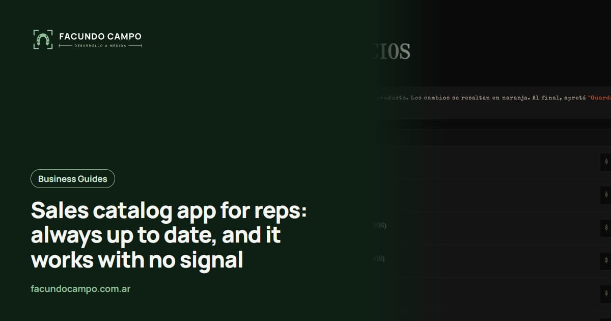 Sales catalog app for reps: always up to date, and it works with no signal