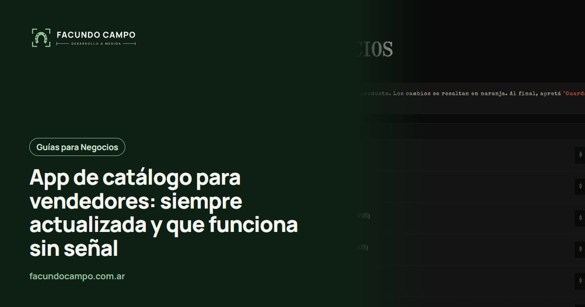 App de catálogo para vendedores: siempre actualizada y que funciona sin señal