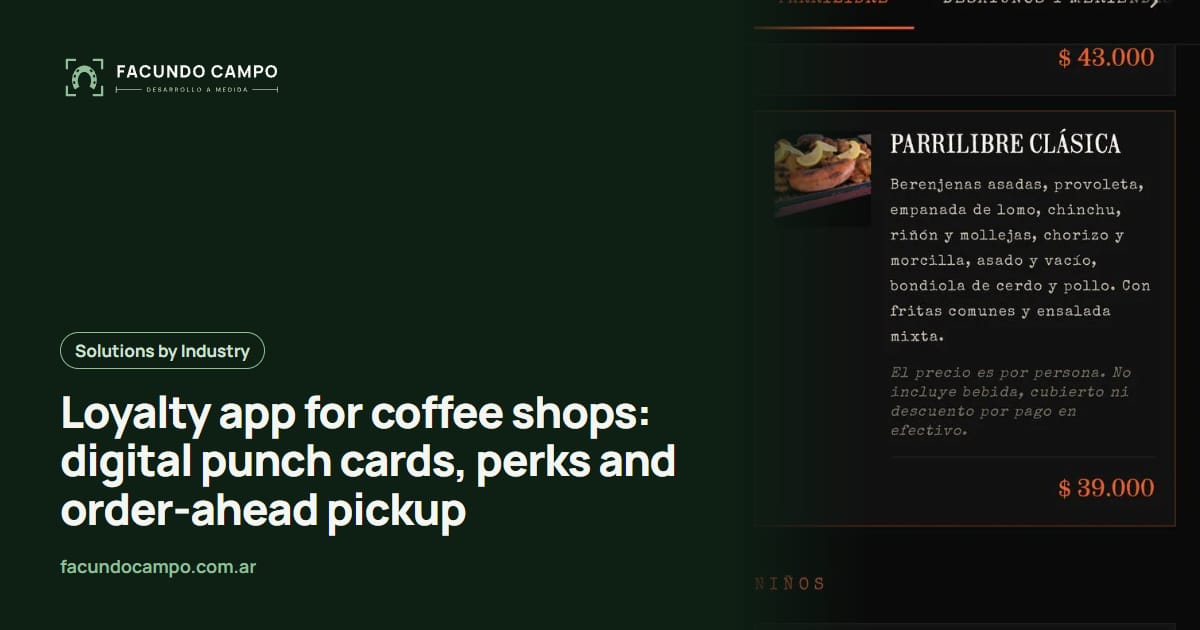 Loyalty app for coffee shops: digital punch cards, perks and order-ahead pickup