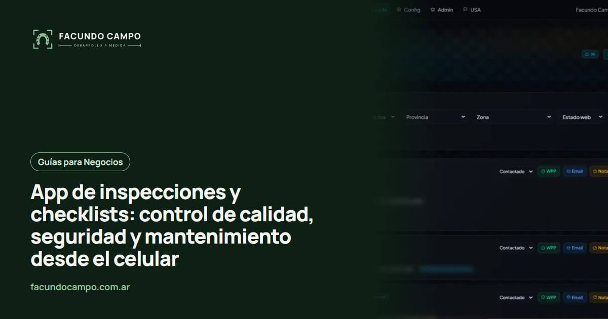 App de inspecciones y checklists: control de calidad, seguridad y mantenimiento desde el celular
