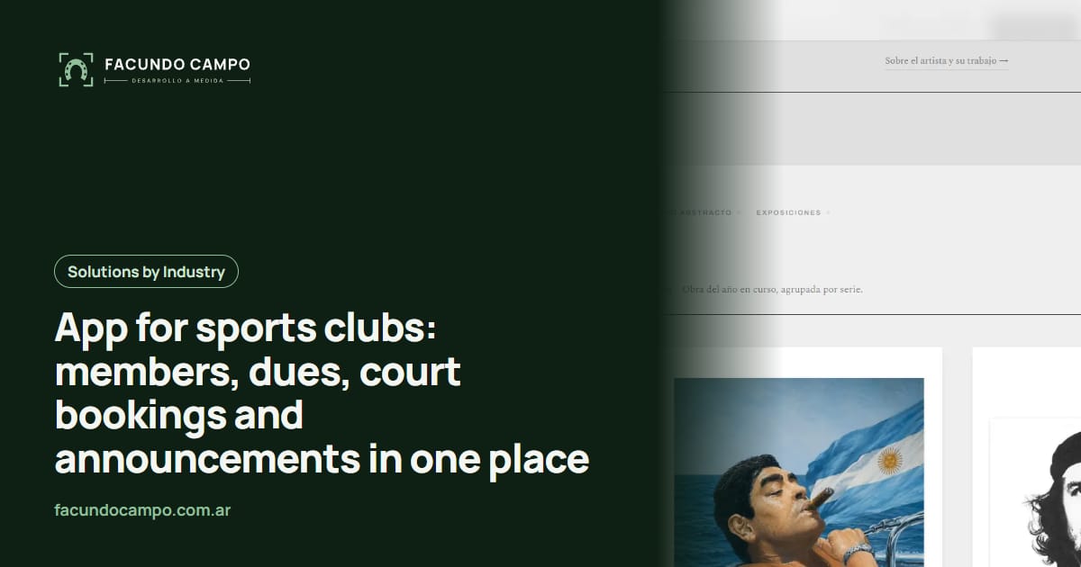 App for sports clubs: members, dues, court bookings and announcements in one place