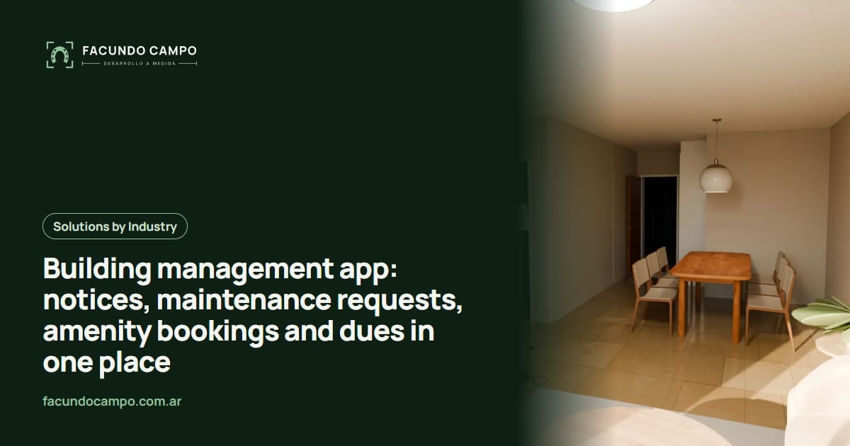 Building management app: notices, maintenance requests, amenity bookings and dues in one place