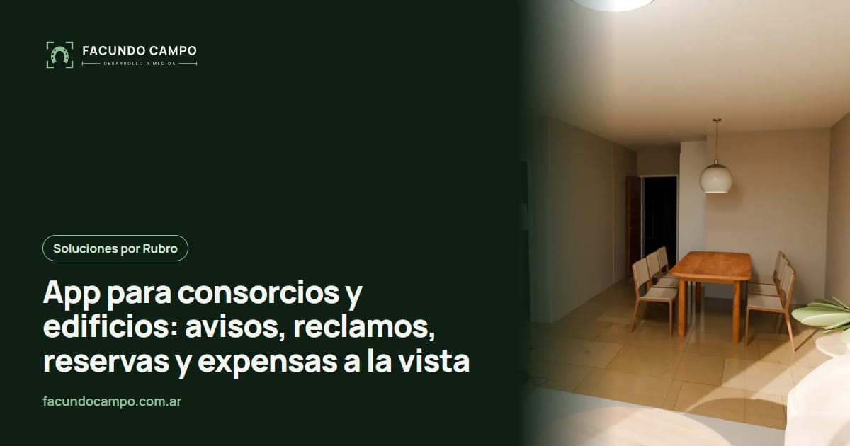 App para consorcios y edificios: avisos, reclamos, reservas y expensas a la vista
