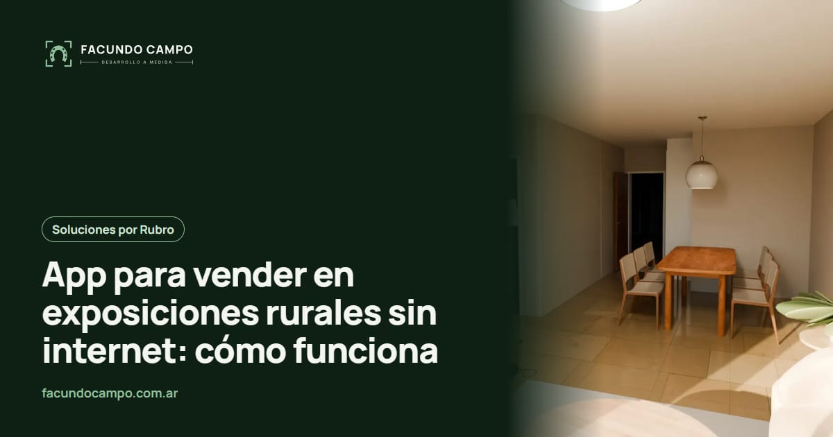 App para vender en exposiciones rurales sin internet: cómo funciona