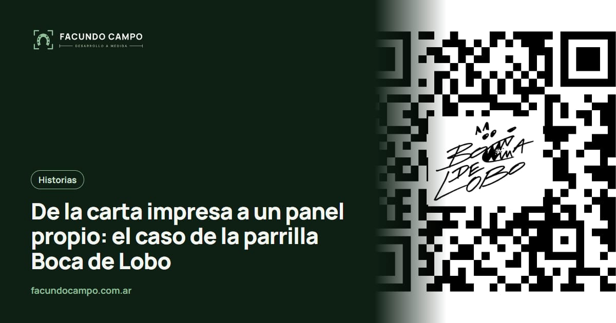 De la carta impresa a un panel propio: el caso de la parrilla Boca de Lobo
