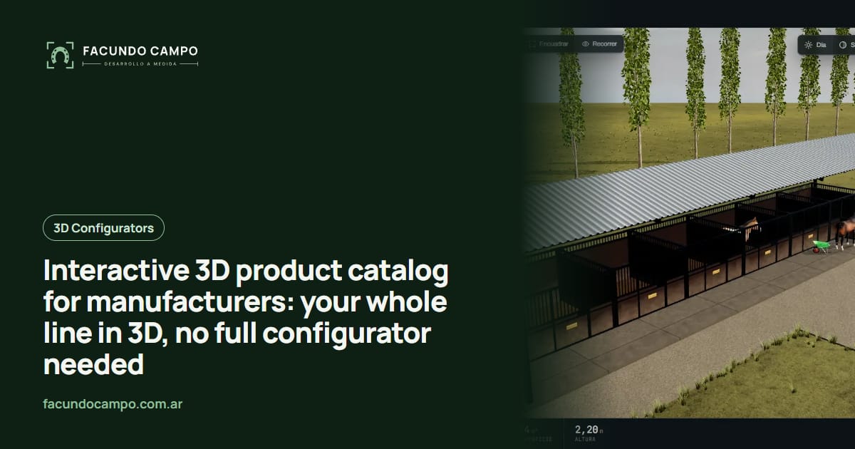 Interactive 3D product catalog for manufacturers: your whole line in 3D, no full configurator needed