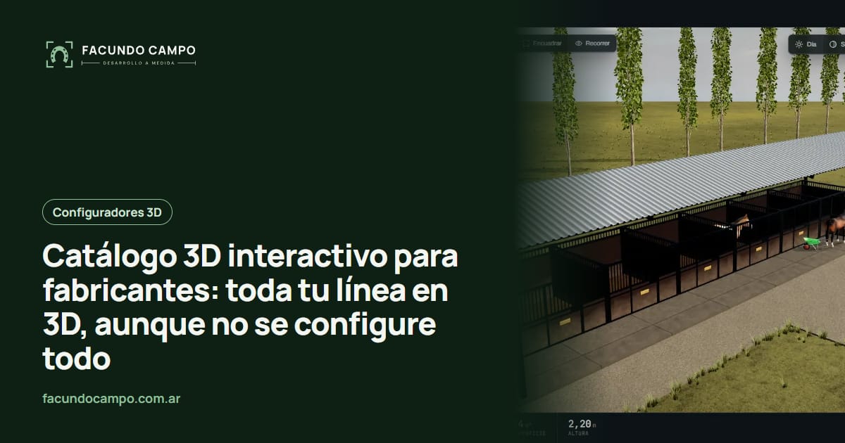 Catálogo 3D interactivo para fabricantes: toda tu línea en 3D, aunque no se configure todo