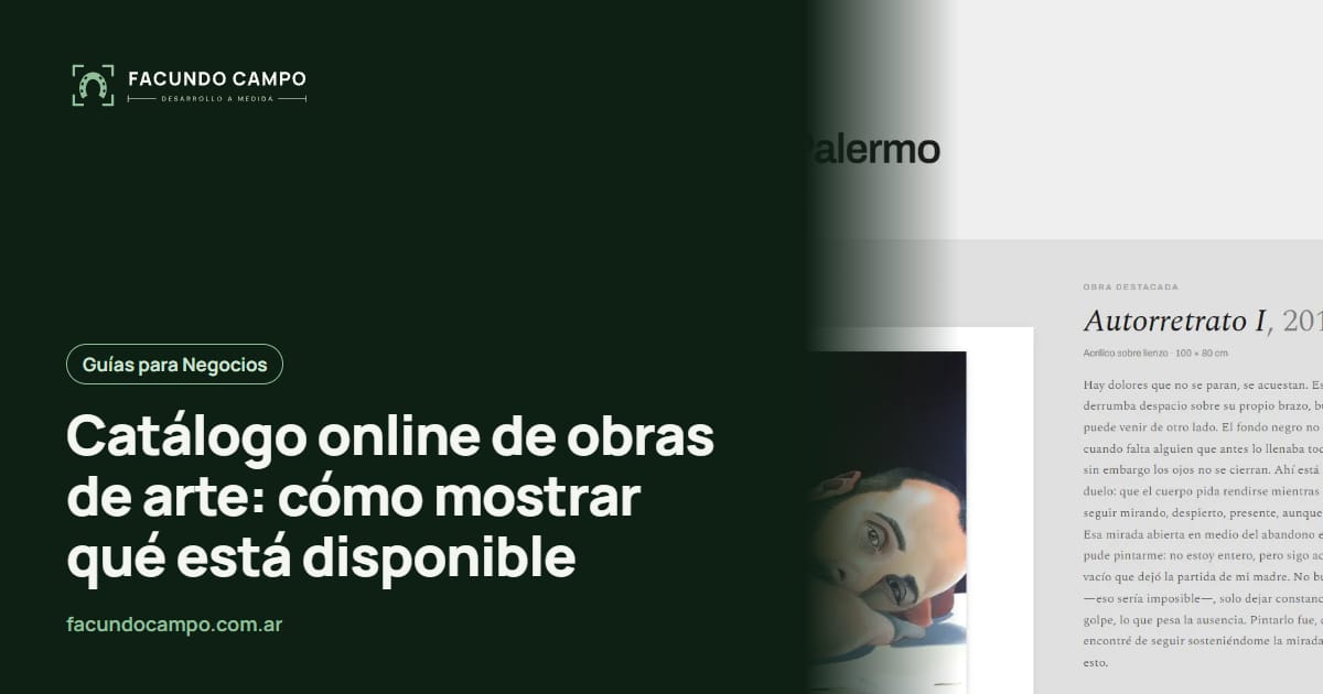 Catálogo online de obras de arte: cómo mostrar qué está disponible