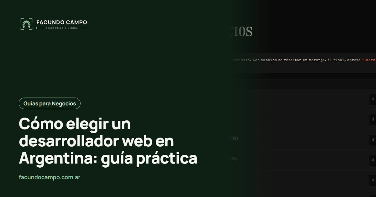 Cómo elegir un desarrollador web en Argentina: guía práctica