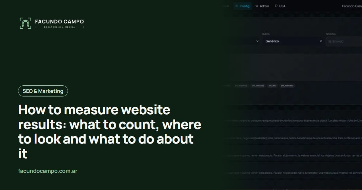 How to measure website results: what to count, where to look and what to do about it
