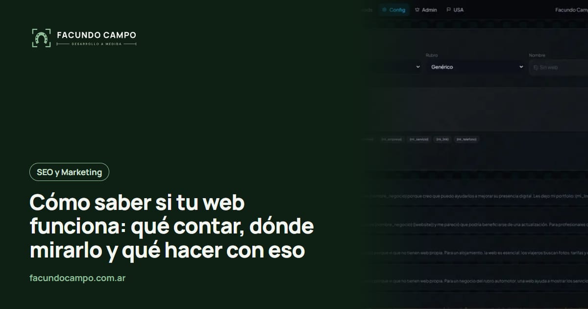 Cómo saber si tu web funciona: qué contar, dónde mirarlo y qué hacer con eso