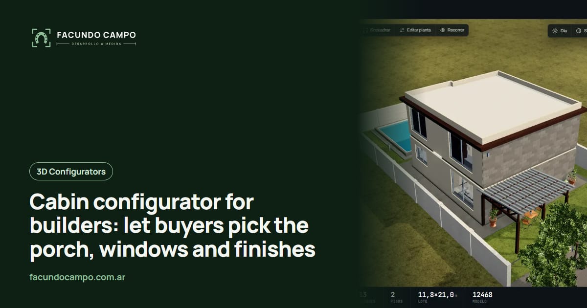 Cabin configurator for builders: let buyers pick the porch, windows and finishes