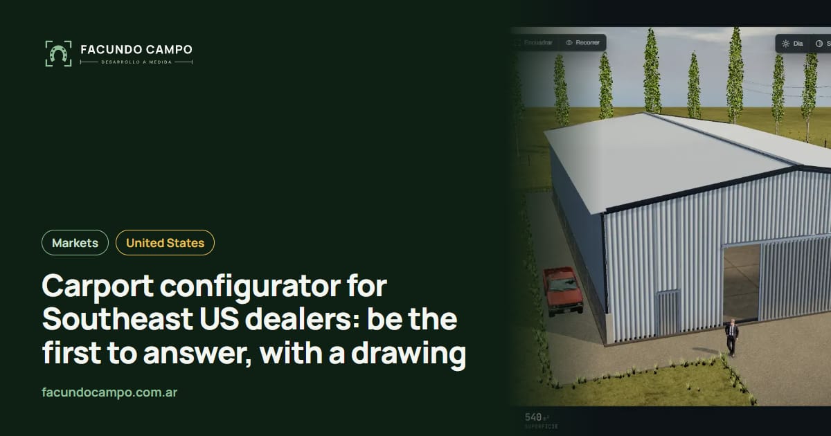 Carport configurator for Southeast US dealers: be the first to answer, with a drawing