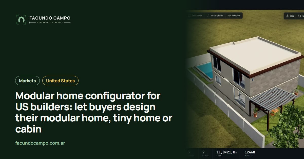 Modular home configurator for US builders: let buyers design their modular home, tiny home or cabin