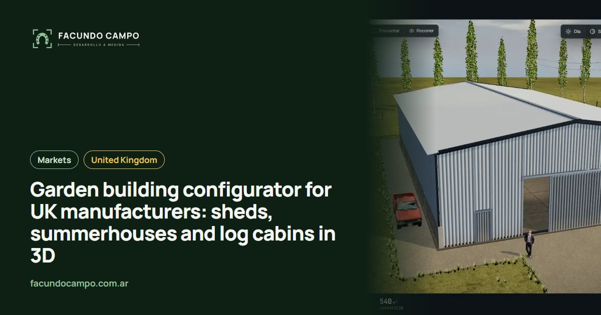 Garden building configurator for UK manufacturers: sheds, summerhouses and log cabins in 3D