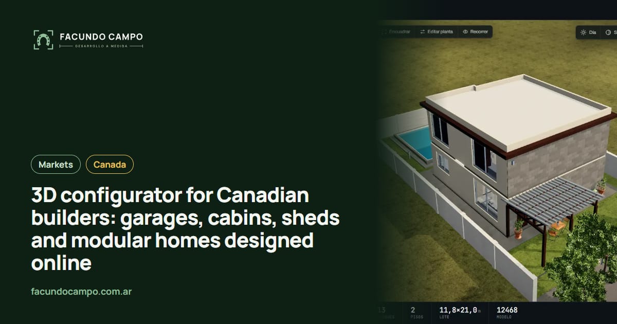 3D configurator for Canadian builders: garages, cabins, sheds and modular homes designed online