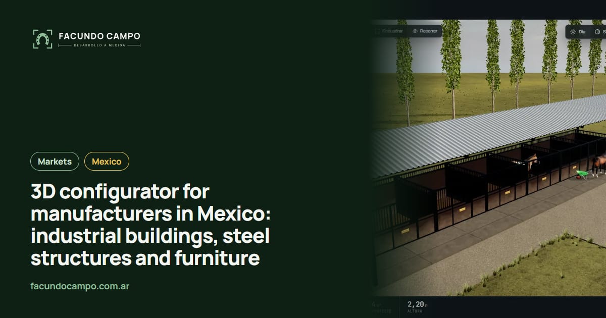 3D configurator for manufacturers in Mexico: industrial buildings, steel structures and furniture