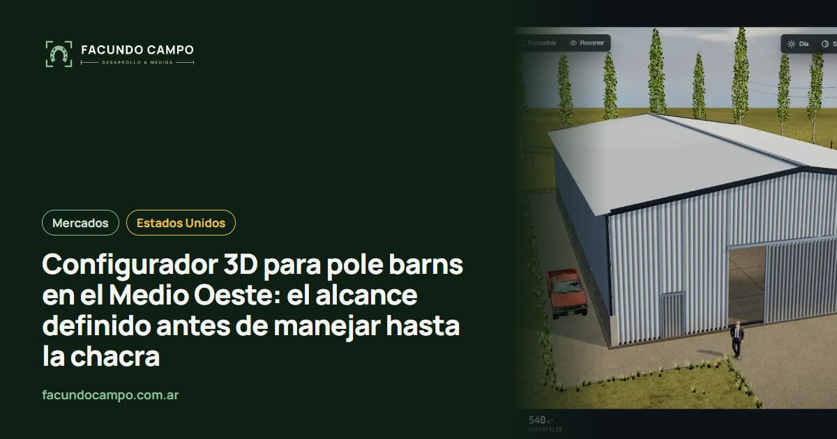 Configurador 3D para pole barns en el Medio Oeste: el alcance definido antes de manejar hasta la chacra