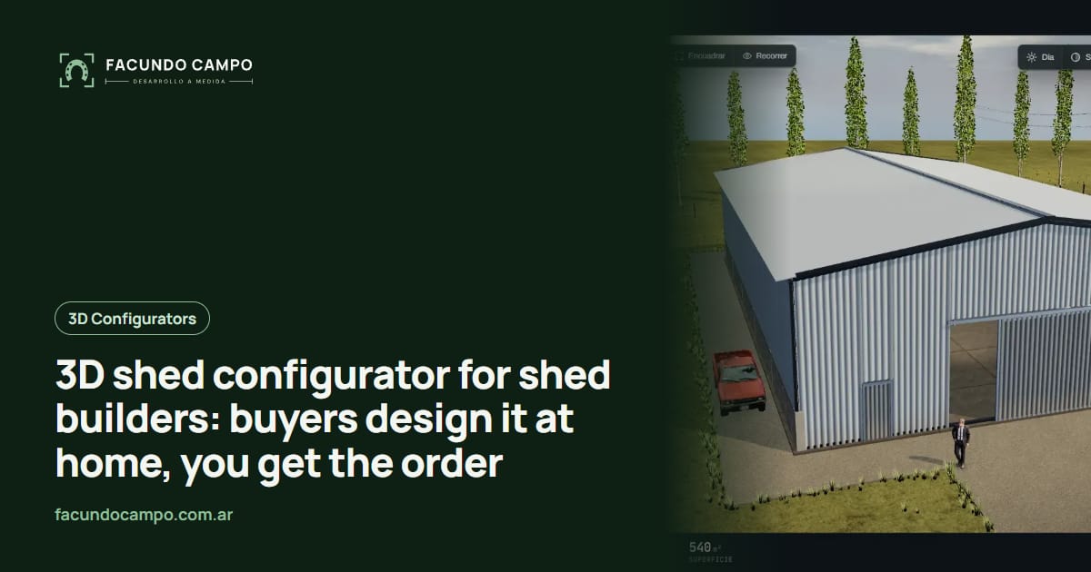 3D shed configurator for shed builders: buyers design it at home, you get the order