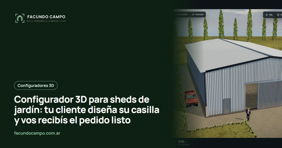 Configurador 3D para sheds de jardín: tu cliente diseña su casilla y vos recibís el pedido listo