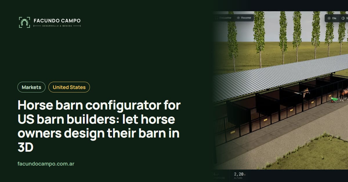 Horse barn configurator for US barn builders: let horse owners design their barn in 3D