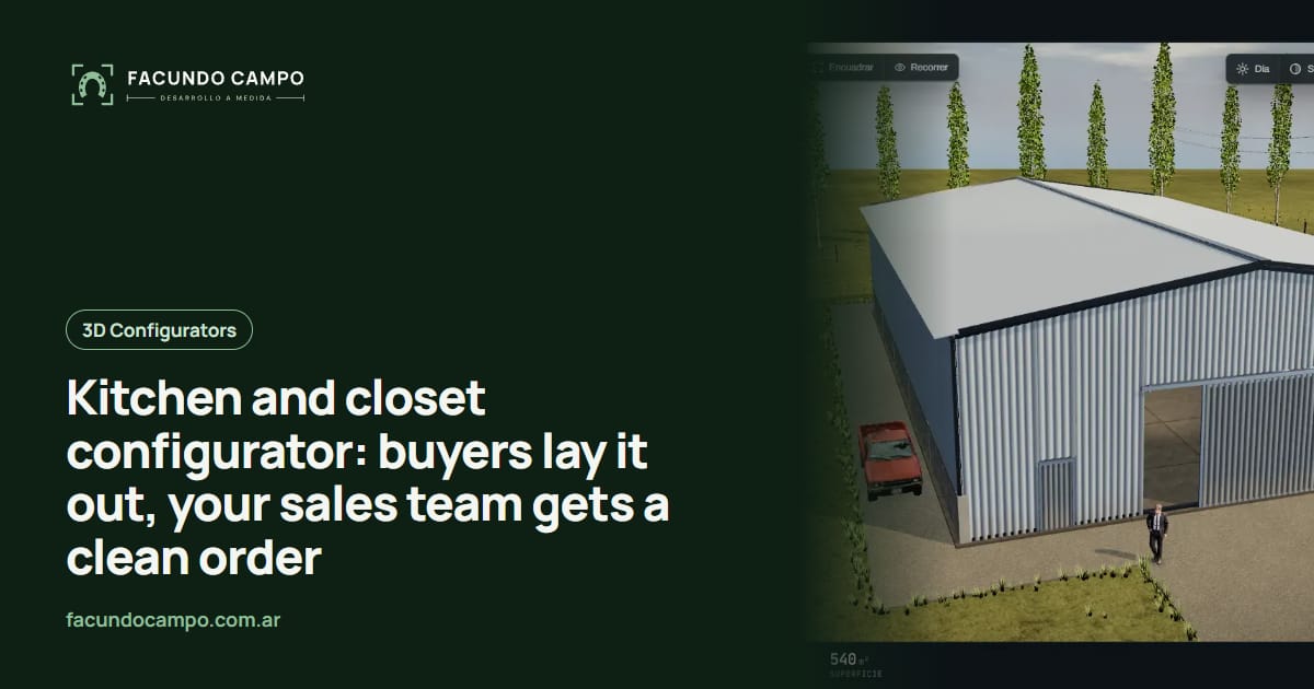 Kitchen and closet configurator: buyers lay it out, your sales team gets a clean order
