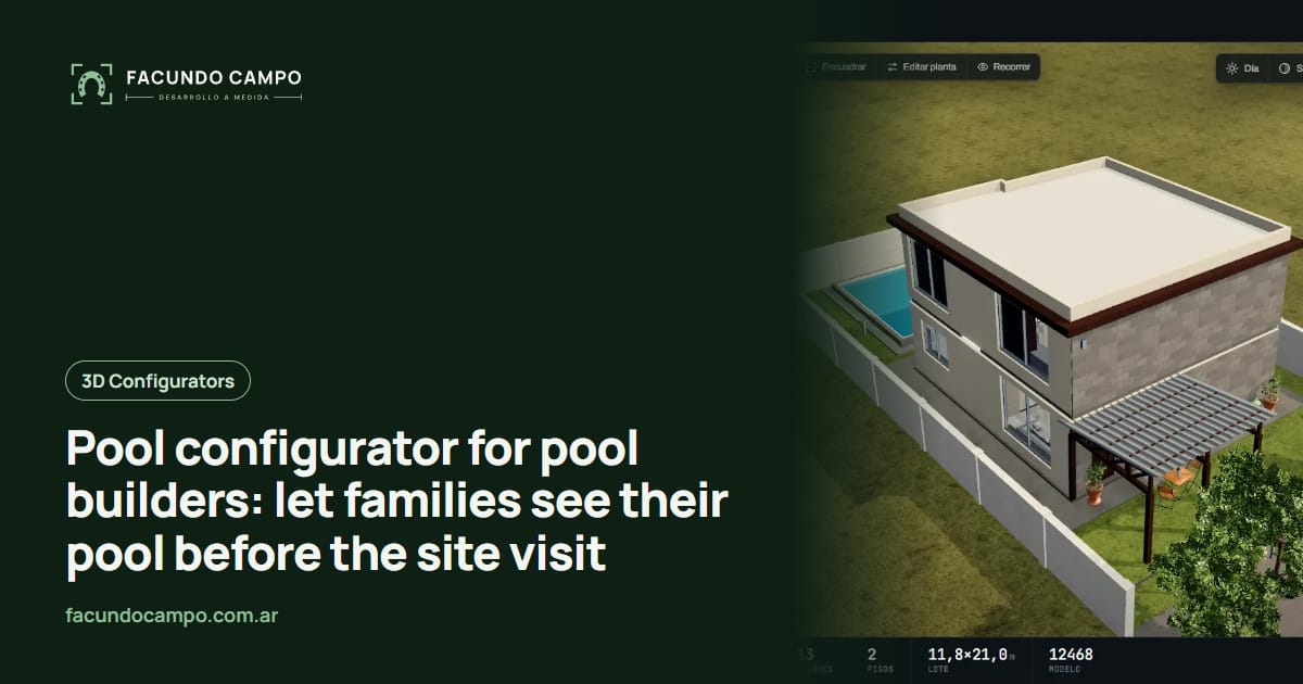 Pool configurator for pool builders: let families see their pool before the site visit