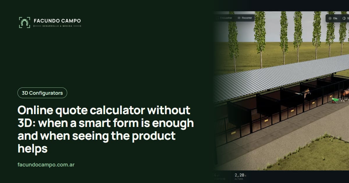 Online quote calculator without 3D: when a smart form is enough and when seeing the product helps