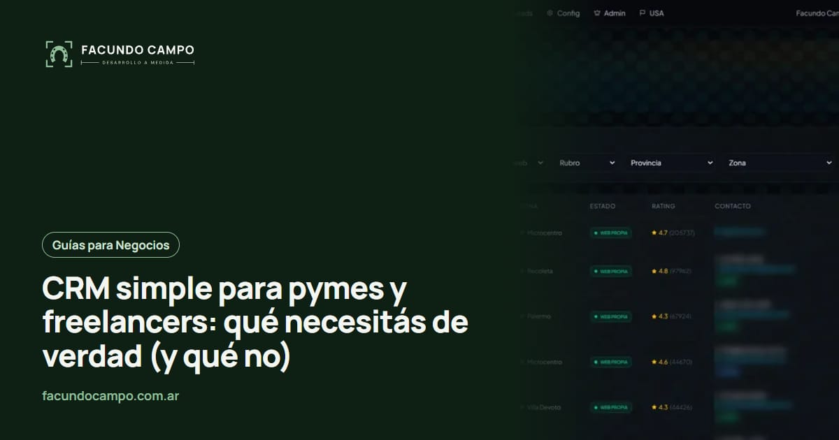 CRM simple para pymes y freelancers: qué necesitás de verdad (y qué no)
