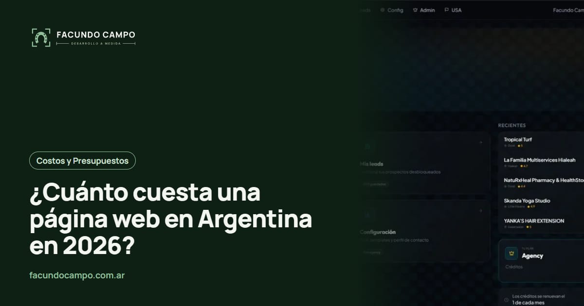 ¿Cuánto cuesta una página web en Argentina en 2026?