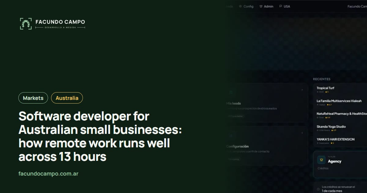 Software developer for Australian small businesses: how remote work runs well across 13 hours