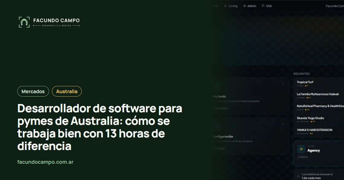 Desarrollador de software para pymes de Australia: cómo se trabaja bien con 13 horas de diferencia
