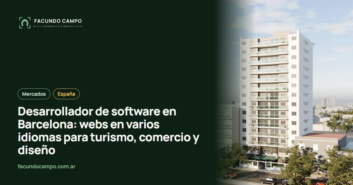 Desarrollador de software en Barcelona: webs en varios idiomas para turismo, comercio y diseño