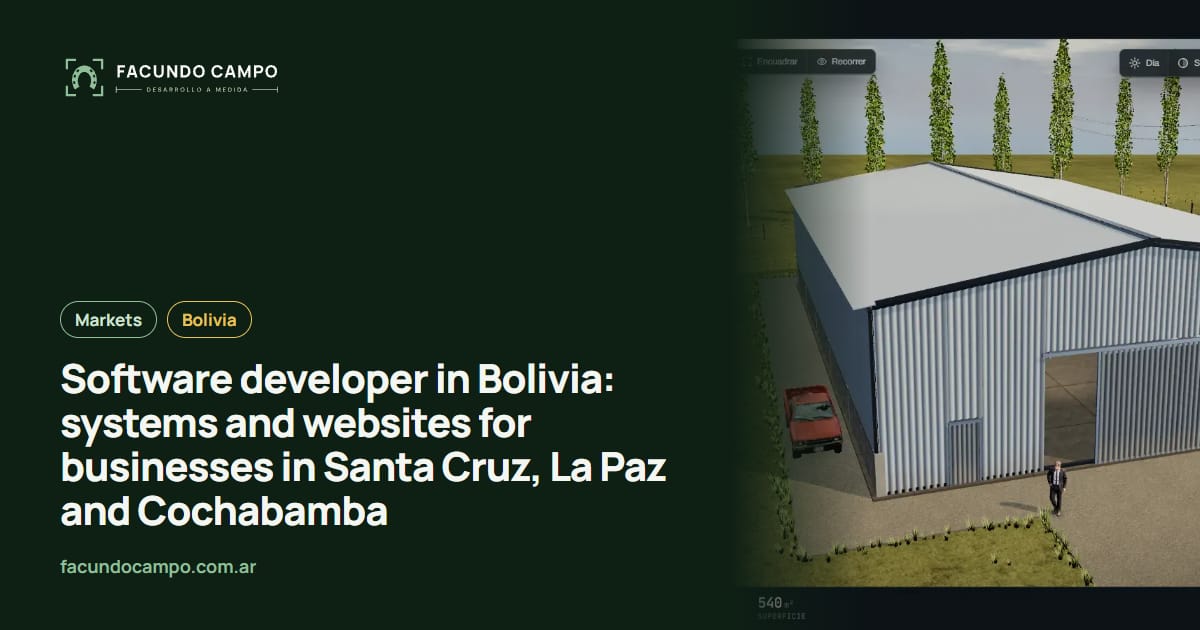 Software developer in Bolivia: systems and websites for businesses in Santa Cruz, La Paz and Cochabamba