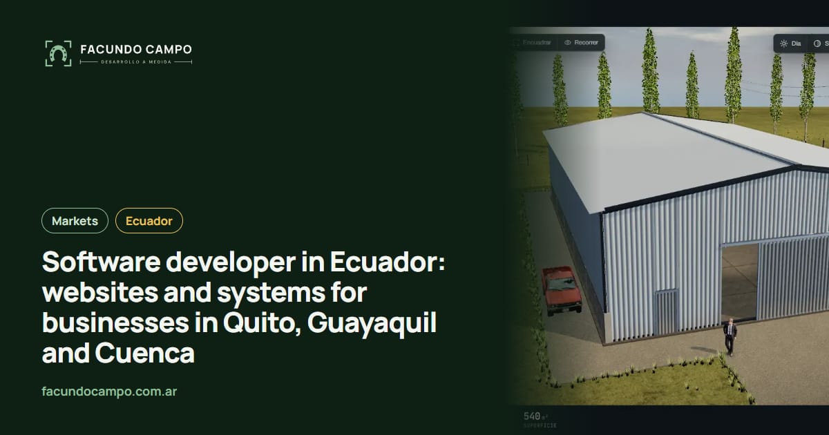 Software developer in Ecuador: websites and systems for businesses in Quito, Guayaquil and Cuenca