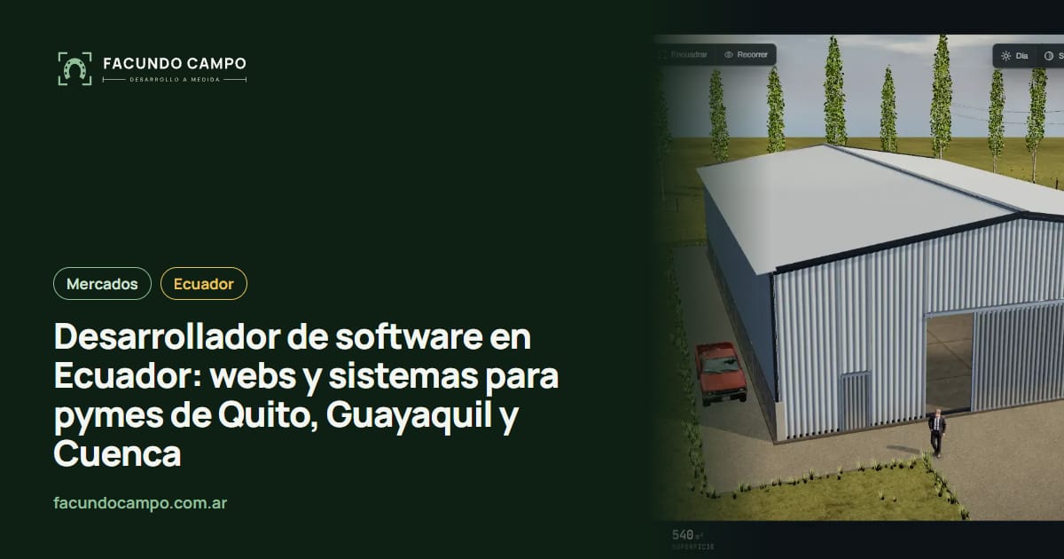 Desarrollador de software en Ecuador: webs y sistemas para pymes de Quito, Guayaquil y Cuenca