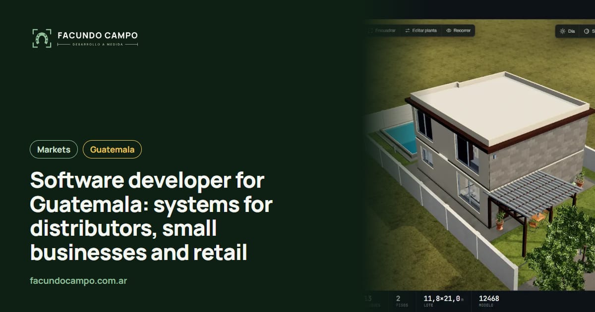 Software developer for Guatemala: systems for distributors, small businesses and retail