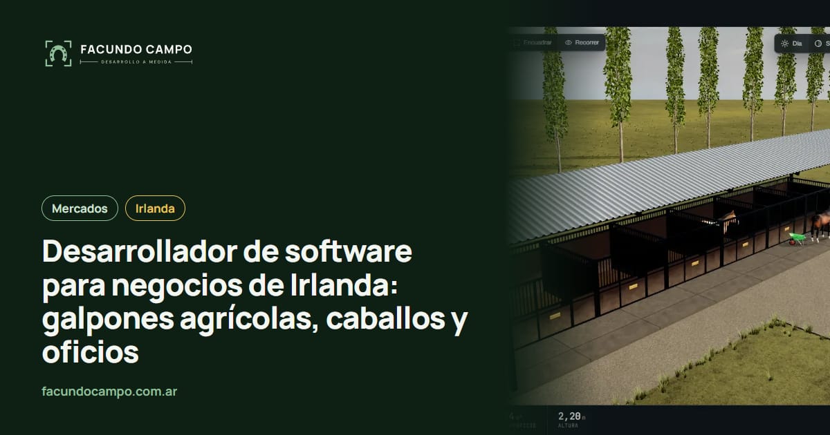 Desarrollador de software para negocios de Irlanda: galpones agrícolas, caballos y oficios