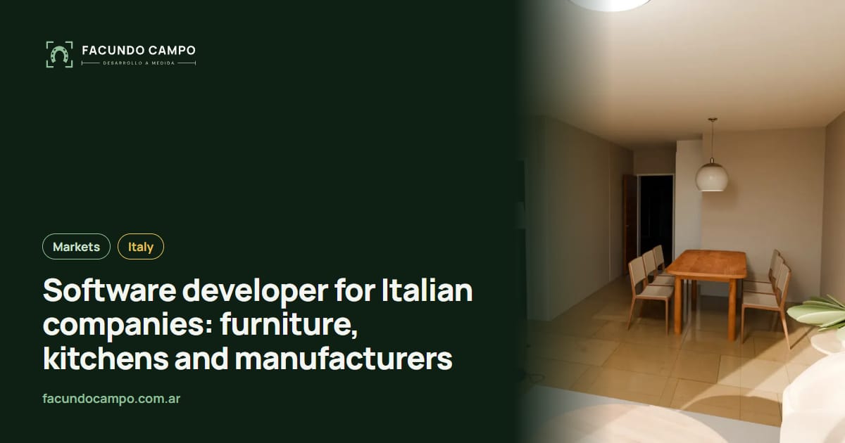 Software developer for Italian companies: furniture, kitchens and manufacturers