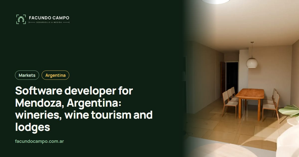 Software developer for Mendoza, Argentina: wineries, wine tourism and lodges