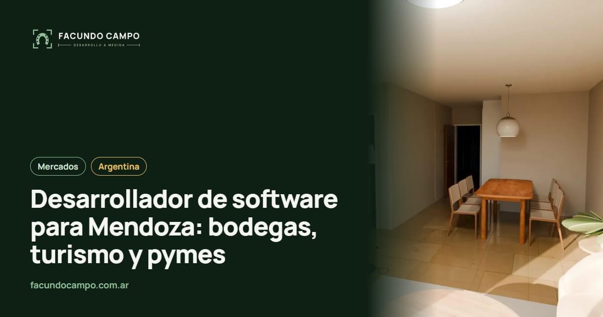 Desarrollador de software para Mendoza: bodegas, turismo y pymes