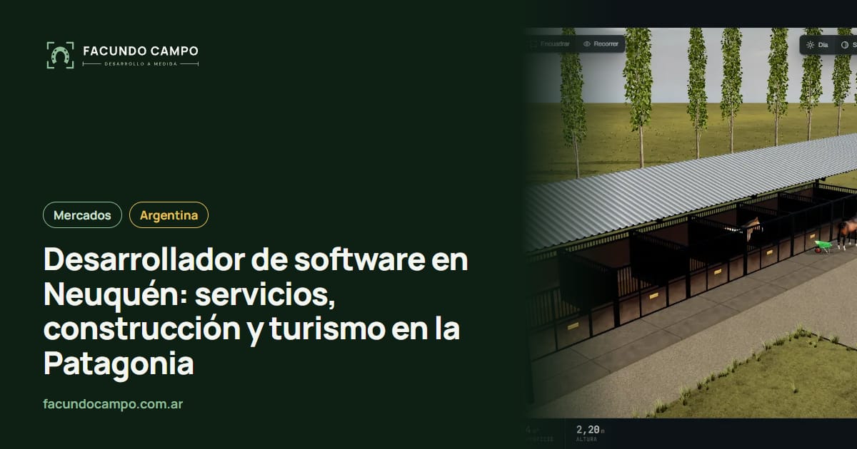 Desarrollador de software en Neuquén: servicios, construcción y turismo en la Patagonia