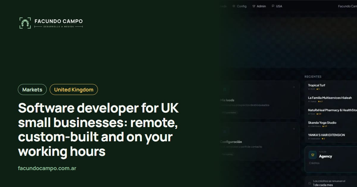 Software developer for UK small businesses: remote, custom-built and on your working hours