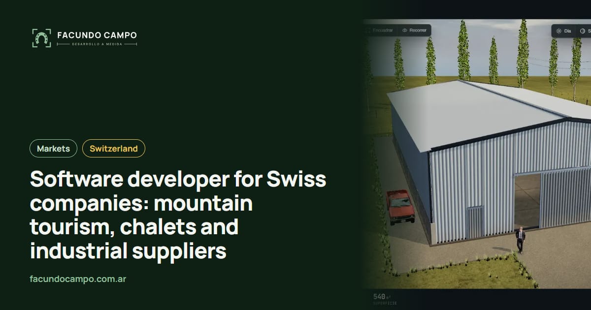 Software developer for Swiss companies: mountain tourism, chalets and industrial suppliers