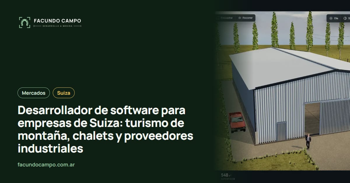Desarrollador de software para empresas de Suiza: turismo de montaña, chalets y proveedores industriales