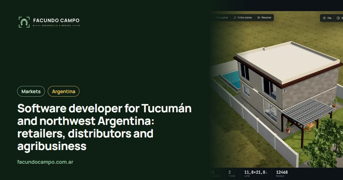Software developer for Tucumán and northwest Argentina: retailers, distributors and agribusiness