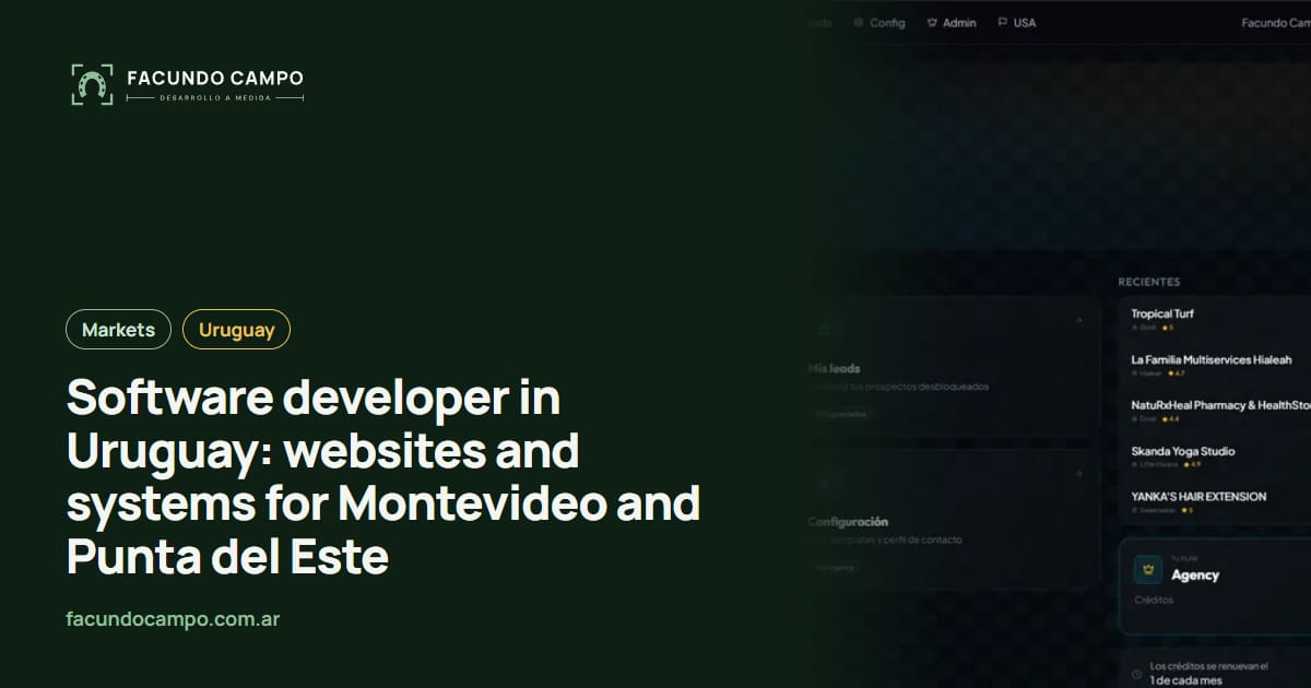 Software developer in Uruguay: websites and systems for Montevideo and Punta del Este