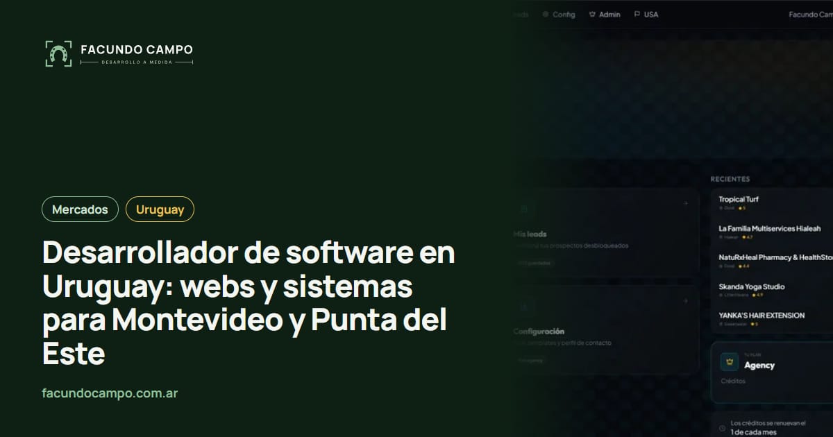 Desarrollador de software en Uruguay: webs y sistemas para Montevideo y Punta del Este