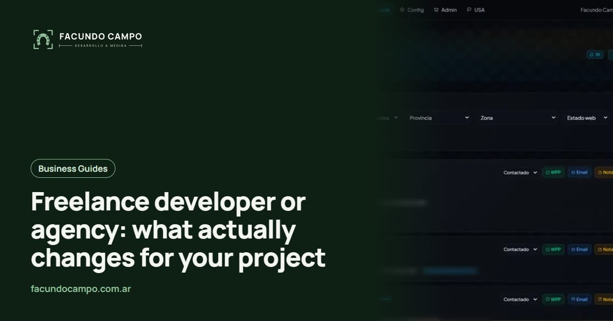 Freelance developer or agency: what actually changes for your project